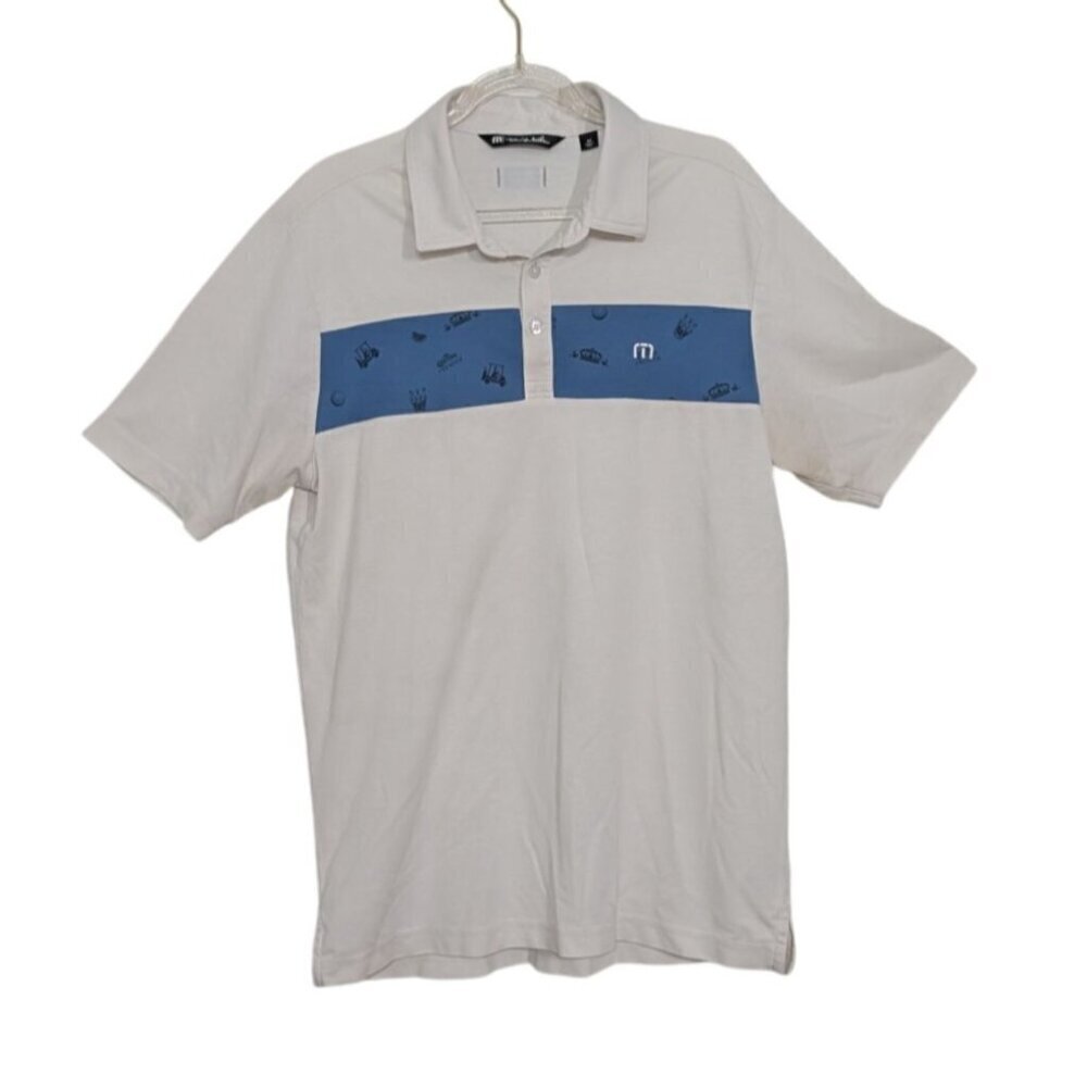 Travis Mathew Corona Golf Polo Mens Size Medium White Performance Short Sleeve